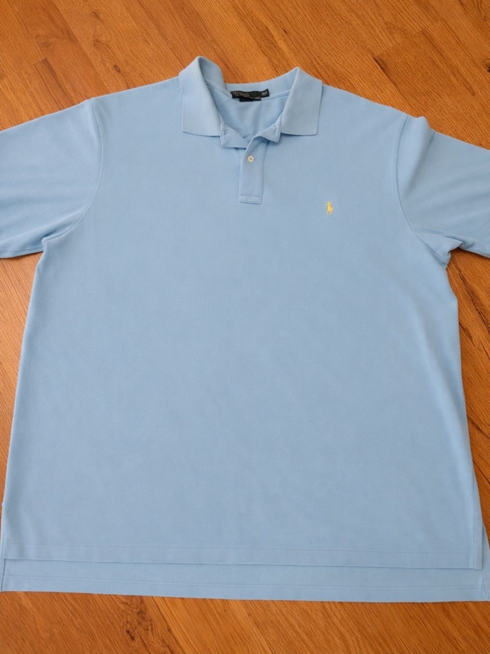 Mens Polo by Ralph Lauren Light Blue Polo with Yellow Pony, size 3X tall
